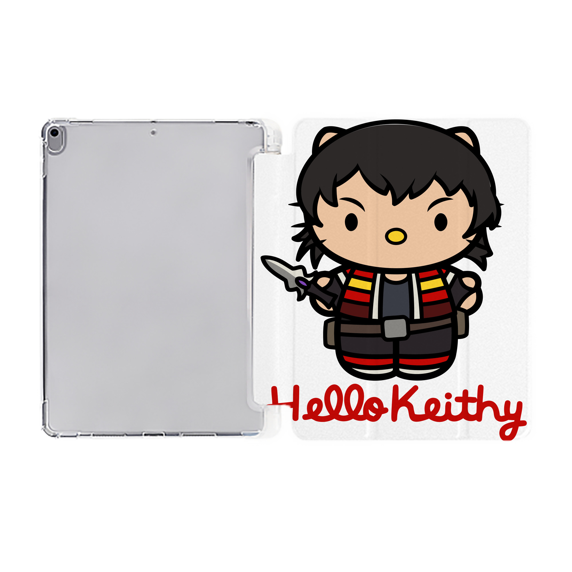 （画像用） Hello Kitty ハローキティ IPad ケース ペン収納付き 三つ折りスタンド PUレザー×シリコン 対応機種9.5/10.5/10.9インチ